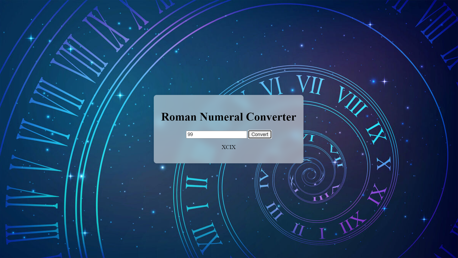 Roman Numerals Converter
