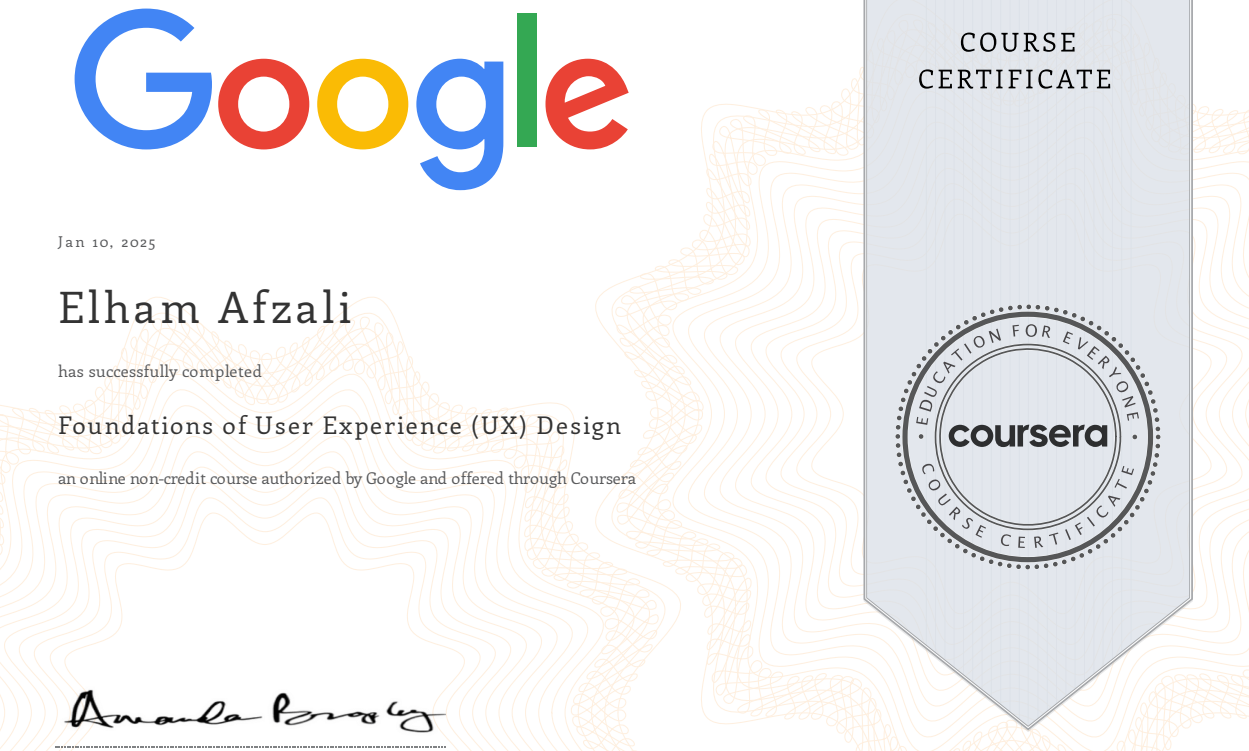 Google UX Design Certificate
